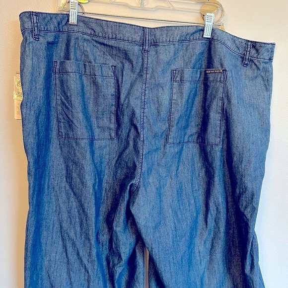 NWT MICHAEL by Michael Kors Blue WideLeg Shorts Womens Size 20 Culottes Chambray - Picture 7 of 7